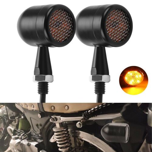 Clignotant De Moto À Led, 2 Pièces, Feux De Freinage Ambre, Clignotants Pour Bobber Cafe Racer