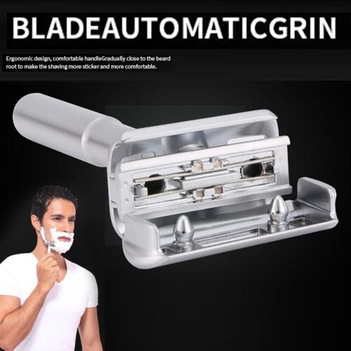 Rasoir De Sécurité Classique À Double Tranchant Avec 5 Lames Pour Hommes, Ajustable, En Alliage Pour Le Visage, Dissolvant De Poils, Bikini Sh A5j3 