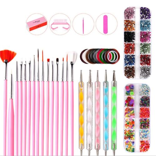 Ensemble De Pinceaux De Manucure En Acrylique, Pour Vernis À Ongles Gel Uv, Brosses De Peinture, Stylo De Pointillage, Outil De Nettoyage 