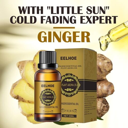Huile De Gingembre Naturelle 6x10ml, Drainage Lymphatique, Huile Essentielle Anti-Vieillissement, Favorise Le Métabolisme, Huile De Massage Amincissante Pour Tout Le Corps 