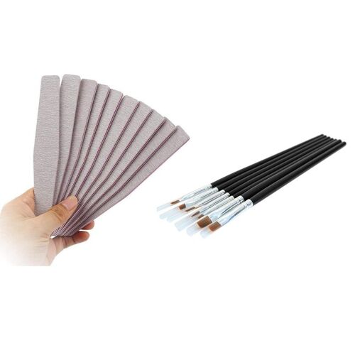 Ensemble De Brosses À Ongles En Gel Uv Acrylique, 7 Pièces, 10 Pièces, Noir, Pour Manucure 