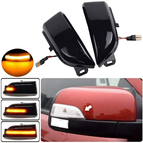 Feu De Rétroviseur Latéral Led, Clignotant Dynamique, Pour Ford Everest 15 + Ranger T6 Raptor, Marqueur De Voiture Noir De Remplacement, 2 Paquets
