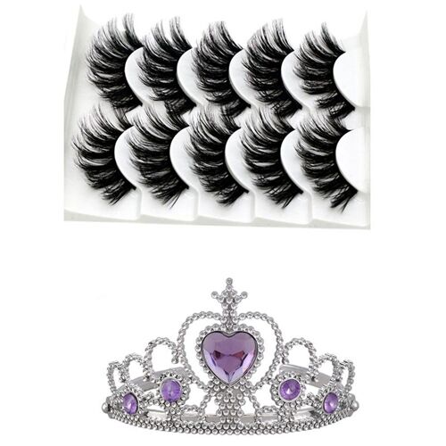 Bandeau Couronne Diadème Faux Strass Pour Femme, Tige En Fil De Coton 3d-47 Stéréo, Cils Multicouches, Fiber Chimique 