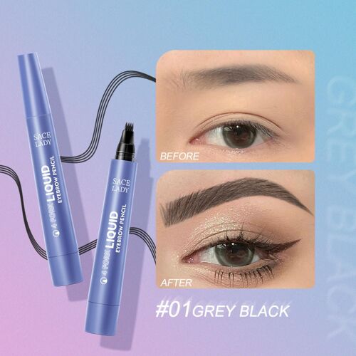 Crayon À Sourcils À Quatre Griffes, 2 Couleurs, Forme Naturelle, Ne Tache Pas, Résiste À La Sueur, Longue Durée, Étanche Et Durable, 4-F X4i5 