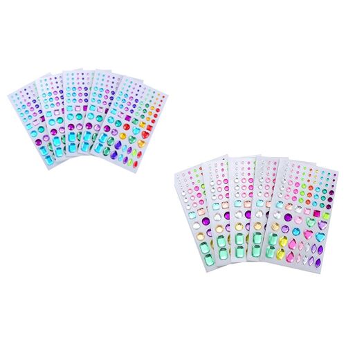 Autocollant Auto-Adhésif En Strass, 5 Feuilles, Bijoux Artisanaux Brillants, Gemmes En Cristal, Taille Assortie 