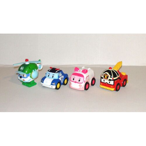 Robocar Poli Lot De Jouets Frictions Voiture De Police Camion De Pompier Ambulance Helicoptere