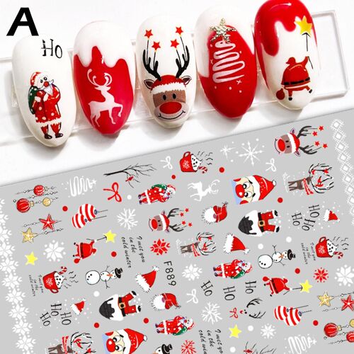 Autocollants De Joyeux Noël 3d Pour Ongles, Accessoires De Manucure, Sparadrap K0c9 