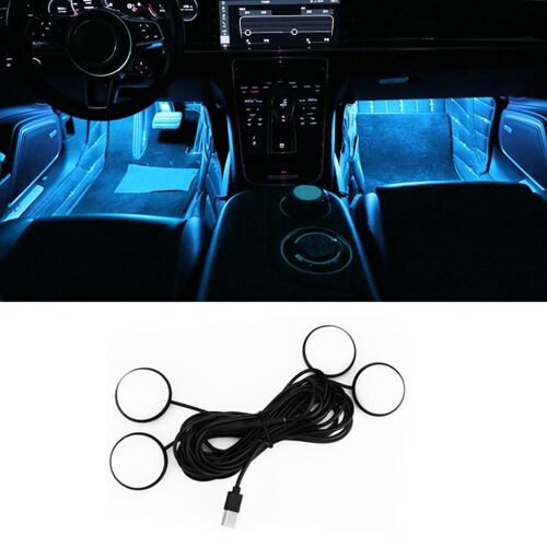 Bande Lumineuse Led Multicolore Pour Intérieur De Voiture, Éclairage D'ambiance, 4 En 1, Fonction Active E8bc