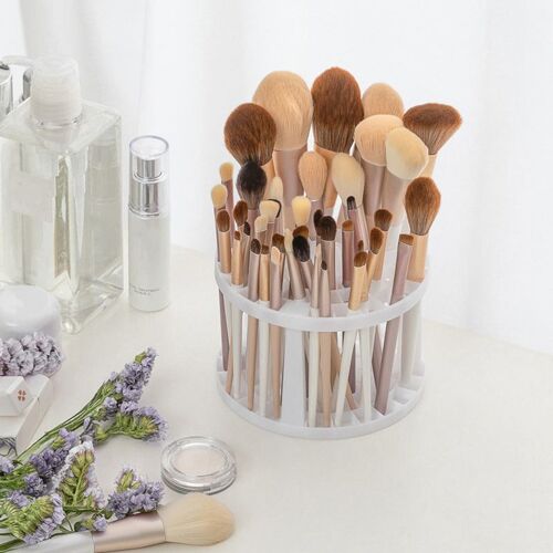 Support Multifonction Pour Brosses De Maquillage, Grande Capacité, Pour Cosmétiques, Séchage À L'air, Léger Et Facile À Installer, 1 Pièce 