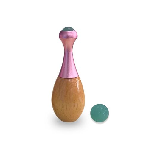 Applicateur De Crème Pour Les Yeux, Poignée En Bois, Masseur Pour Les Yeux, Mini Appareil De Beauté, Bâton De Massage Roulant, Outil De Soins De La Peau, 1 Pièce 