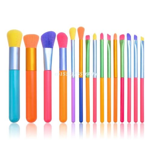 Ensemble De Pinceaux De Maquillage Arc-En-Ciel Premium Synthétiques, Pour Poudre De Fond De Teint, Mélange De Crème, Ombre À Paupières, Pour Visage 