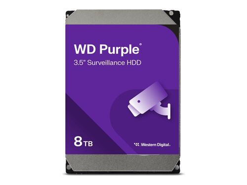 WD Purple WD85PURZ - Disque dur - 8 To - interne - 3.5" - SATA 6Gb/s - 5640 tours/min - mémoire tampon : 256 Mo