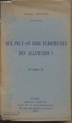 Que Peut-On Dire Aujourd Hui Des Allemands ?