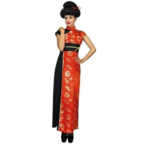 Déguisement - Ptit Clown - Costume Chinoise Femme - Taille L-Xl - Couleurs Noir, Rouge, Doré Or