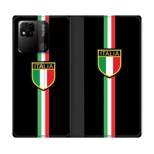 Housse Cuir Portefeuille Pour Xiaomi Redmi 10a Voyage Italie 3 Noir