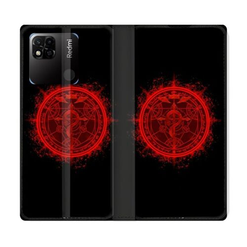 Housse Cuir Portefeuille Pour Xiaomi Redmi 10a Manga Fullmetal Alchemist Logo