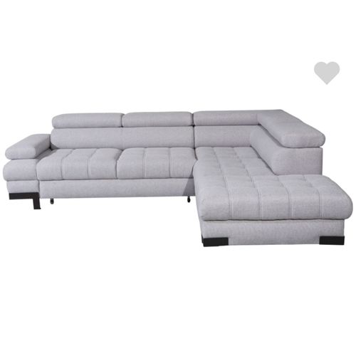 Canapé D'Angle Droit Convertible Selva 4 Pl Tissu Gris Conforma