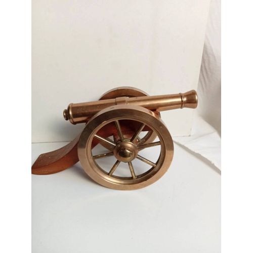 Canon En Bronze Doré Hauteur 14 Cm Longueur 26 Cm 2,30 Kg