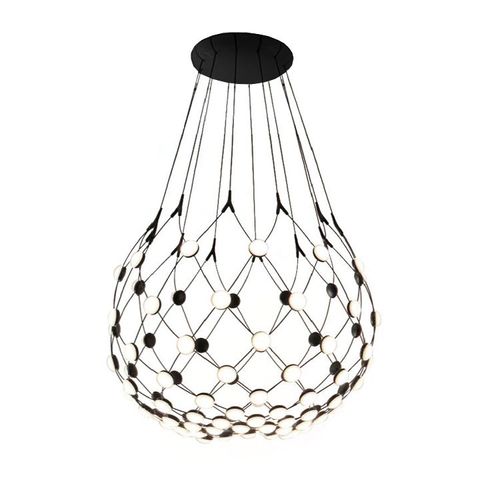 Luceplan Lampe À Suspension Mesh Ø 80 Cm (Câbles De 4 Mètres - Acier Et Polycarbonate)