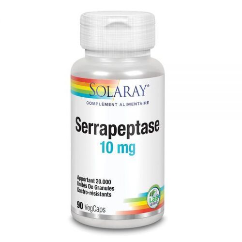 Serrapeptase 10 Mg - Articulations Et Douleurs 90 Capsules - Solaray 
