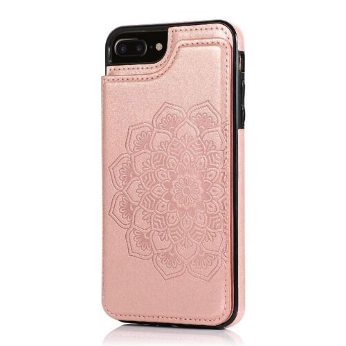 Portefeuille Avec Porte-Cartes Étui Pour Iphone 6/6s Plus Mandala En Relief Cuir Pu Boutons Doubles Motif Fleur Flip Antichoc - Couleur Rose