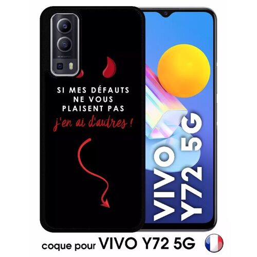 Coque vivo y72 5g - citation dfauts - silicone - noir