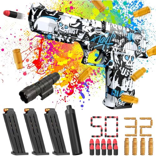 Kal-Pistolet Jouet Aigle Du Désert Avec Cartouches De Place, Munitions, Balle En Mousse Et Cible Pour Nerf