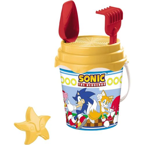 Kal-Toys - Bucket Set + Water Can Sonic - Seau 17 Cm Avec Cruche Pour Eau - Jouet De Plage (6 Pièces) Pour Enfants - 28707