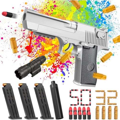 Kal-Pistolet Jouet, Pistolet Pour Enfants, Cartouches De Place, Jouet Avec Munitions, Pistolet À Aiguille, Pistolet Avec Mousse Visée Pour Nerf