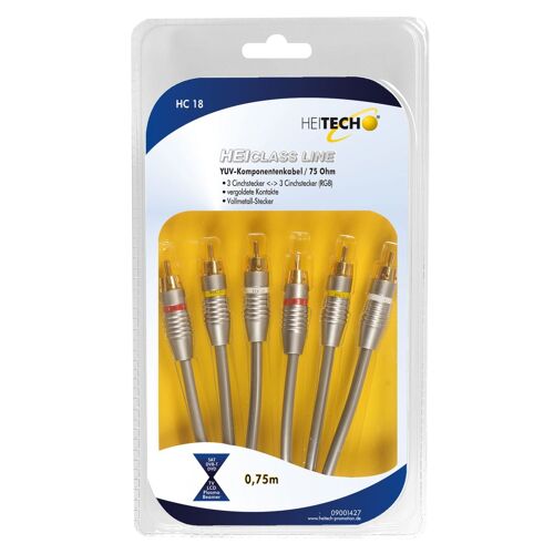 Heitech 09001427 Câble composant YUV / 75 Ohm
