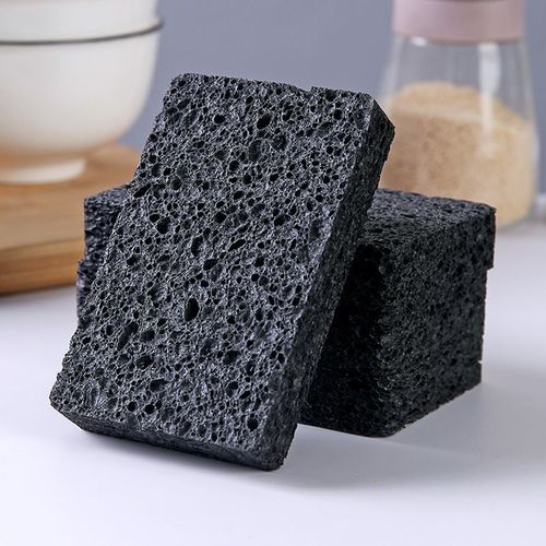 Éponge de nettoyage pour la vaisselle de cuisine,gomme forte,tampon à récurer pour pulpe de bois,élimine la rouille,chiffons d'essuyage,détartrage,frottement propre - Type Black-1Pcs