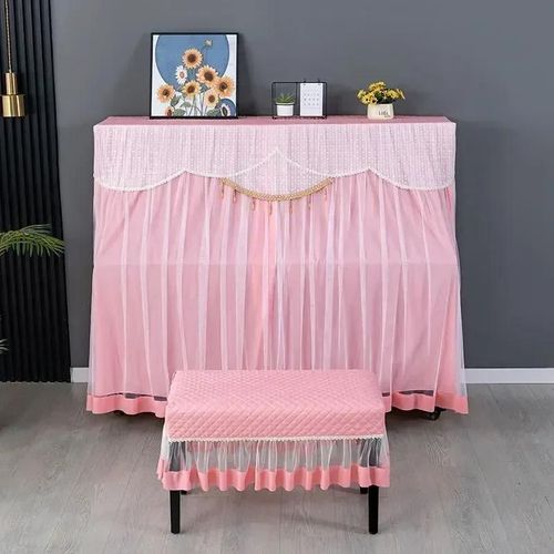 Juste anti-poussière pour tabouret minimaliste,tissu épais,lavable,brodé,multicolore,piano,1 pièce