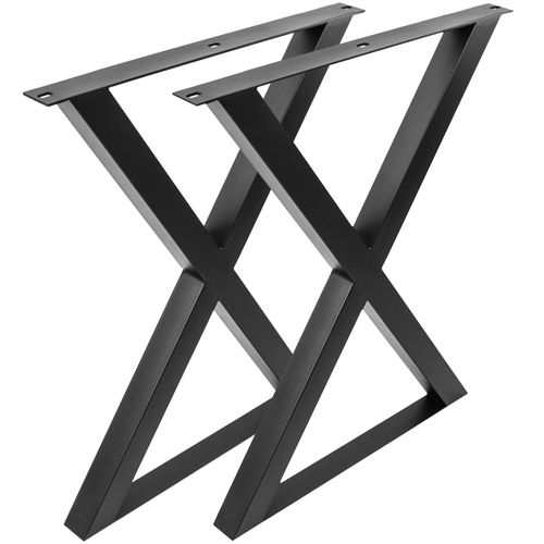 Pieds En 'x' De Table En Acier 590 X 50 X 710 Mm 2-Pack
