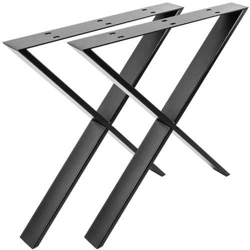 Pieds En 'x' De Table En Acier 680 X 80 X 710 Mm 2-Pack