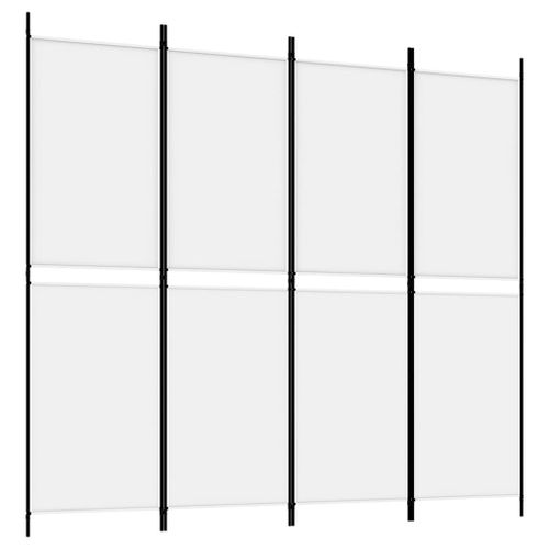 vidaXL Cloison de séparation 4 panneaux Blanc 200x180 cm Tissu