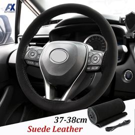 Housse De Volant De Voiture En Cuir Suédé, Avec Filetage D'aiguille, Pour Vw Chevrolet Opel Hyundai Nissan, 38cm/15 "", Bricolage