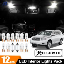 Ampoules Blanches Canbus 12x Adaptées À La Toyota Highlander Kluger 2007 ¿ 2019 Xu40 Xu50 Xu70