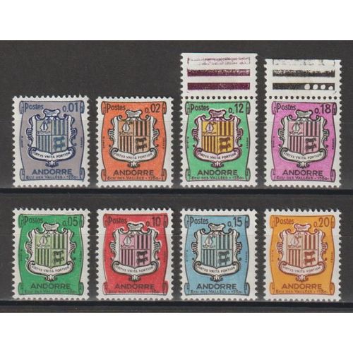 Andorre Français, 1961-1971, Armoiries, N°153a À 157, Neufs.