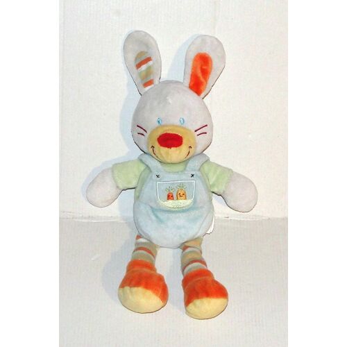 Doudou Lapin Salopette Bleu Nicotoy