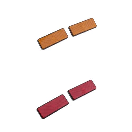 Réflecteur Jaune Et Rouge Pour Moto, Atv, Scooter, Dirt Bike, 4 Roues