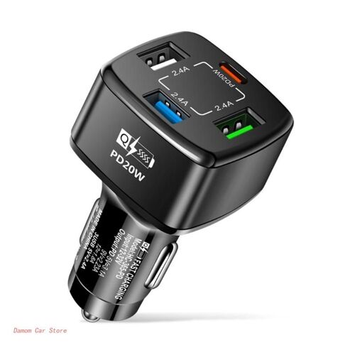 Adaptateur Séparateur Allume-Cigare Pour Voiture, Port Multiple Pd20w 2,4 A, Chargeur Usb Un Pour Quatre, Charge Rapide