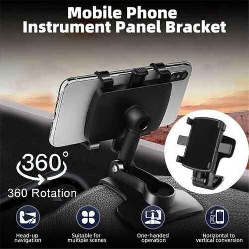 Support De Téléphone Pour Tableau De Bord De Voiture, Rotation À 360 Degrés, Navigation Gps Pour Téléphones Mobiles De 3 À 7 Pouces, 1 Pièce