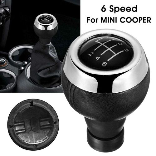 Pommeau De Changement De Vitesse Manuel En Cuir Pu Noir, 6 Vitesses, Pour Mini Cooper