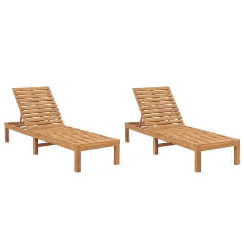 Prolenta Premium - Chaises Longues Lot De 2 Bois De Teck Solide
