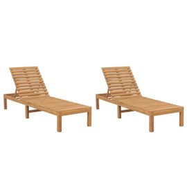Prolenta Premium - Chaises Longues Lot De 2 Bois De Teck Solide