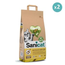 Litière - Sanicat - Agglomérante - 12l - Végétale - Blanc