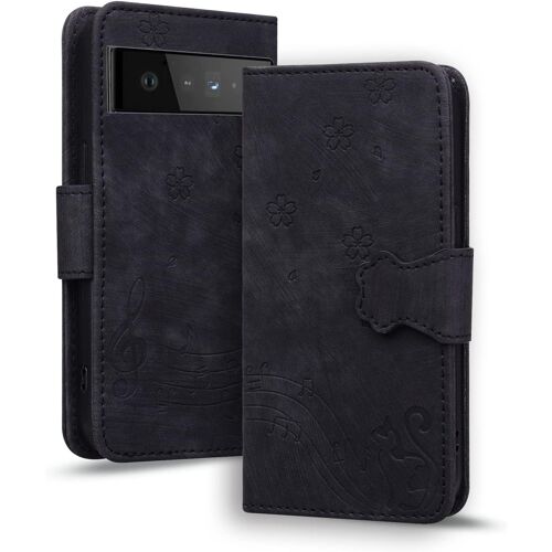KAL-Coque Pour Google Pixel 7 Pro Etui Protection Housse Premium En Cuir Pu Flip Cover Case Magnétique Portefeuille Support Fonction Cover Pour Google Pixel 7 Pro, Noir Chat