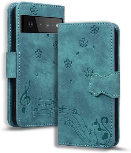 KAL-Coque Pour Google Pixel 7 Pro Etui Protection Housse Premium En Cuir Pu Flip Cover Case Magnétique Portefeuille Support Fonction Cover Pour Google Pixel 7 Pro, Vert Chat