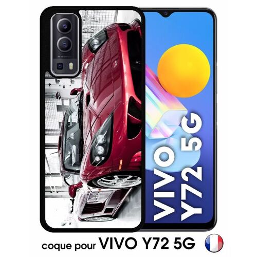 Coque Pour Vivo Y72 5g - Voiture De Sport - Silicone - Noir