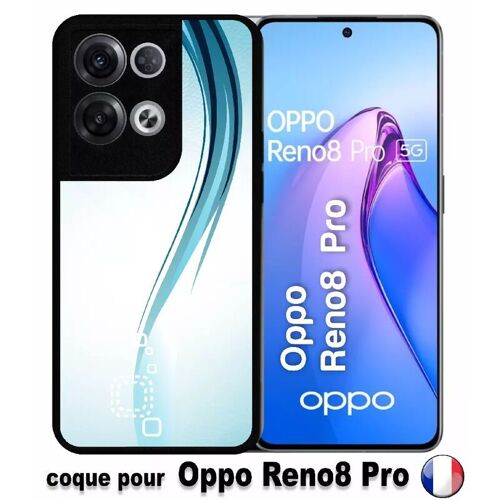 Coque Pour Oppo Reno8 Pro - Forme Bleu Arrondi - Silicone - Noir